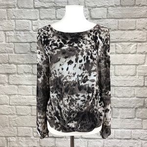 Vince Camuto Animal Print Drape Front Blouse